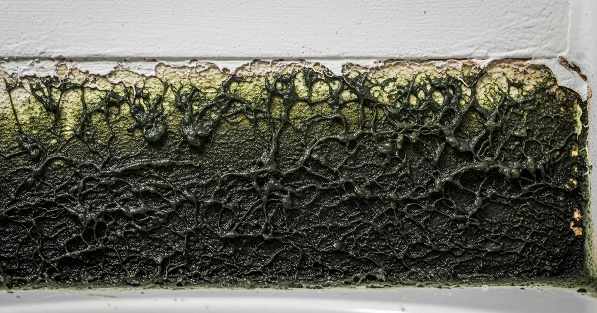 Black mold Stachybotrys growing on drywall in Florida home