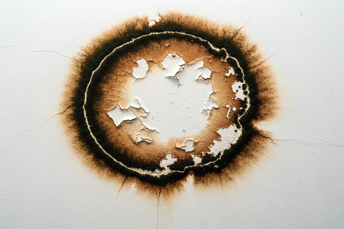 Water leak in Florida home ceiling showing early mold growth